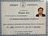 孙明高董事长成为美国佰老联合商会国际会员
